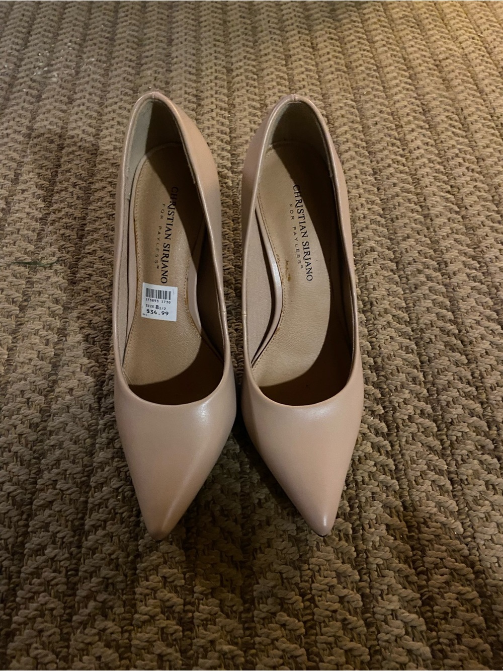 Christian Siriano Blush Pointed-Toe Pumps